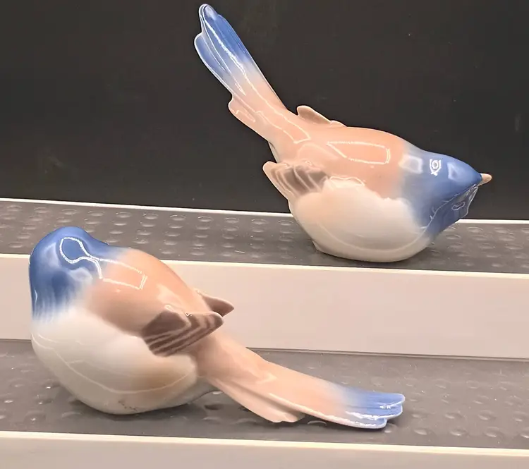 Vintage Bing & Grondahl B & G Bird Optimist & Pessimist Porcelain 1633 1635