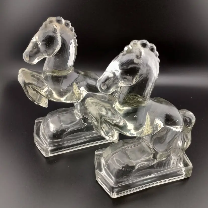 L.E. Smith rearing horses bookends