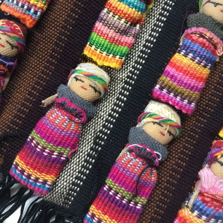 Worry Doll Guatemalan Zipper Woven Boho Ethnic Crossbody Purse