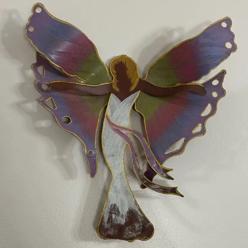 Hand Painted Fairy Copper Wall Hanging