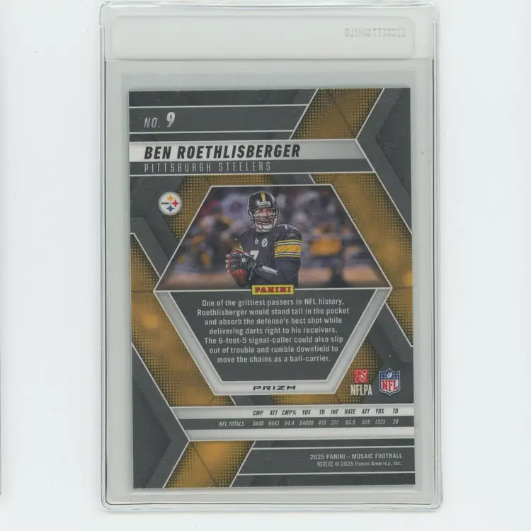 Football 2025 Mosaic Ben Roethlisberger Silver Mosaic Prizm #9 Pittsburgh Steelers HOF