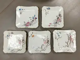 Set of (5) Haviland Square Plates