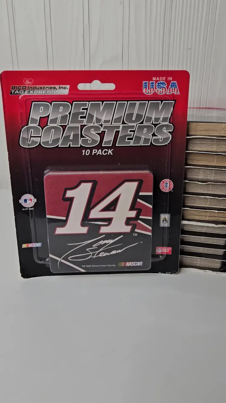 Lot of 12 NASCAR Tony Stewart #14 Premium Coaster Packs of 10 - 120 Total Coasters