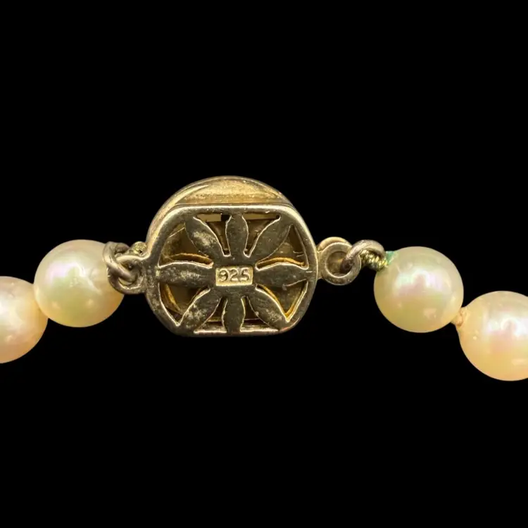 Sterling Silver And Faux Pearl Necklace