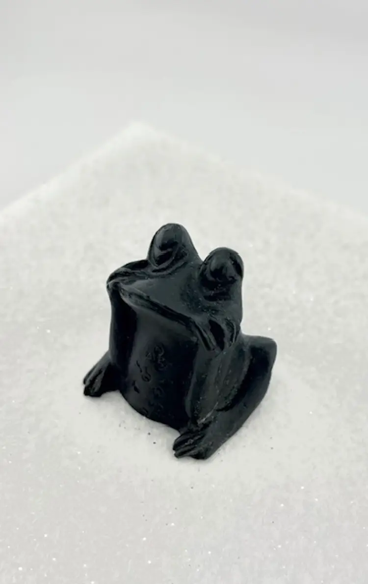 Black Resin Frog Shelf Sitter Frog - 1.5" Tall x 1.5" Wide