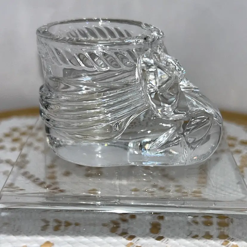 Vintage Princess House Lead Crystal Baby Shoe-France