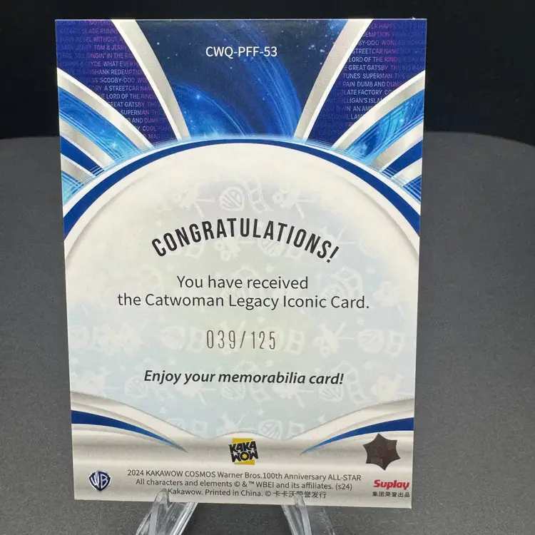 2024 Catwoman Kakawow Cosmos Warner Bros Legacy Iconic Patch Relic 039/125