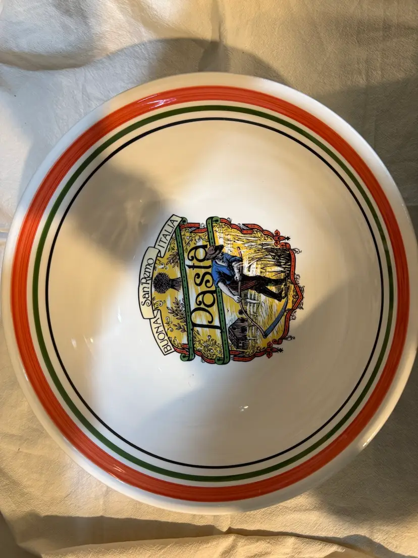 Vintage Himark Large Pasta Bowl Made Italy 12” wide