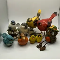 10 Pc. Figurine Lot- Flock Of Birds