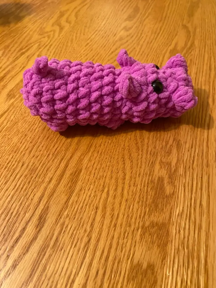 Crocheted Hippo Approximately 6 1/2 X 2 1/2