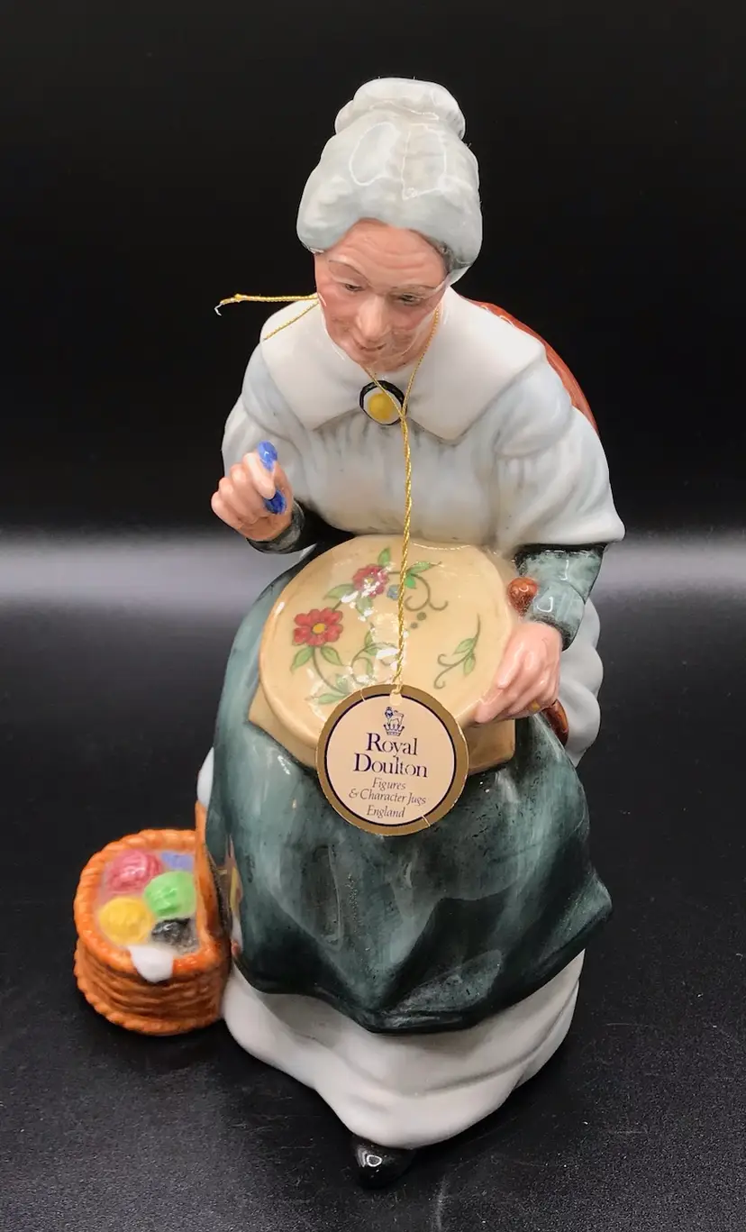 Vintage, Beautiful 1979 Royal Doulton Porcelain Figurine “Embroidering” HN2855