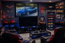 Supercharged Blue Corvette C4 Wall Art for Corvette Lovers