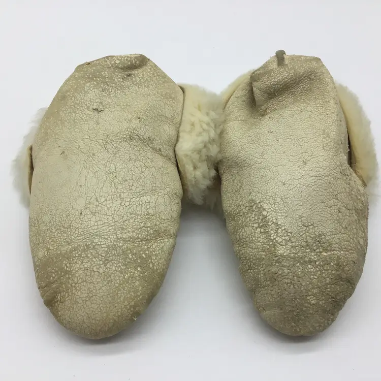 Handmade Preloved Fur Lined Infant Moccasins 