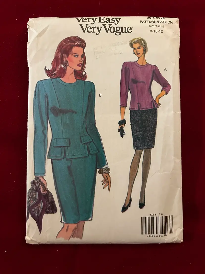 Vtg Easy Vogue Pattern 8163 Petite Top & Skirt Uncut FF