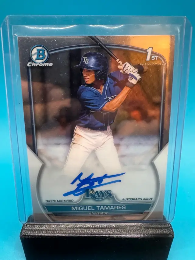 Miguel Tamares 1st Bowman Chrome Auto Tampa Bay Rays