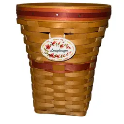 1998 Longaberger 9” Tall Flower Basket “Snapdragon” Missing Liner