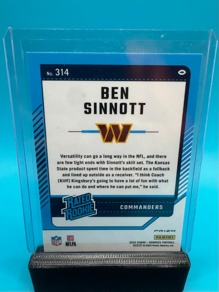 Ben Sinnott Optic Rated Rookie Red Pandora RC Washington Commanders