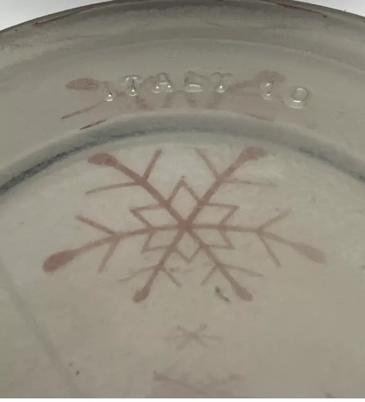 Christmas Frosted Snowflake Italian Glass Drinking Highball Set of 4  6” Vintage