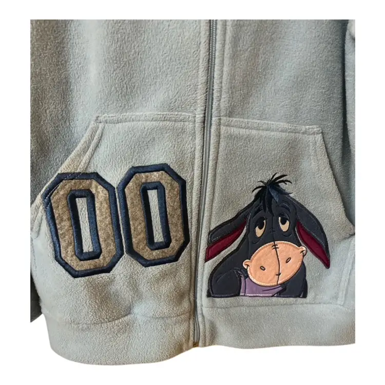 Vintage Light Blue Eeyore Zip-Up Hoodie – Size M (Medium) – Good Condition