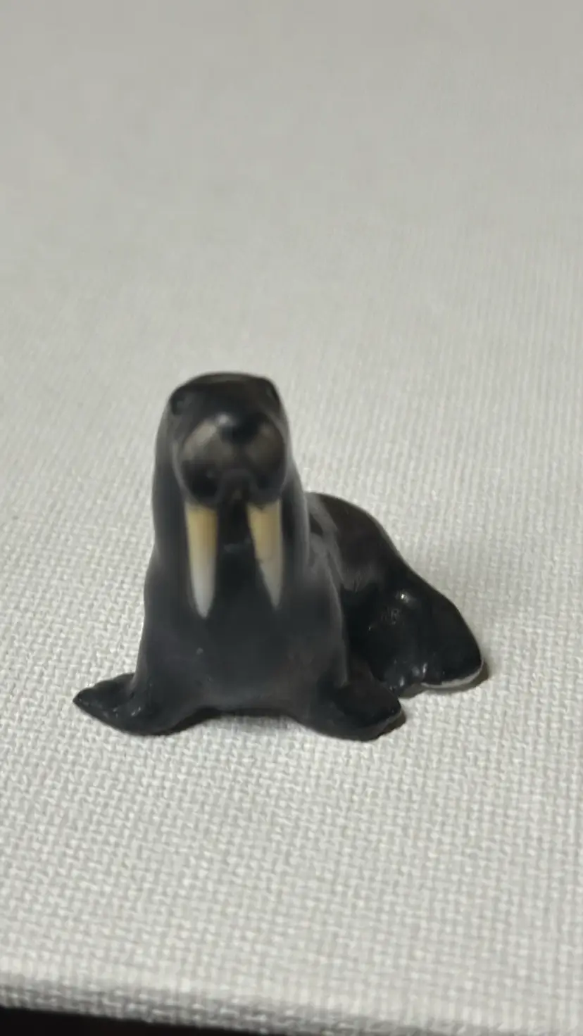 Walrus miniature ceramic figurine made in Germany 1 1/8”