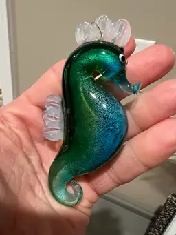 Art Glass Sea Horse New W Tag