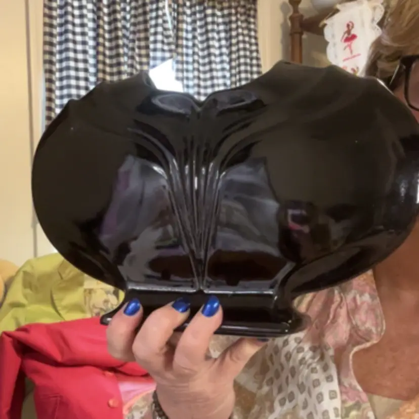 McCoy Black 444 heart shaped vase