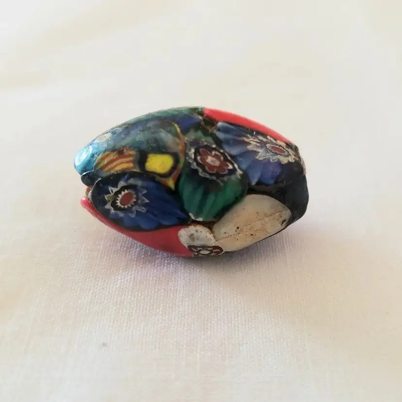 Art Glass Millefiori Bead Venetian  by Moretti Co. 1" long approximately Vintage