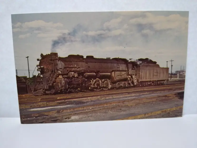 Railroad Postcard Wabash 2911 Locomotive Steam Train Audio Visual Brooklyn ILL