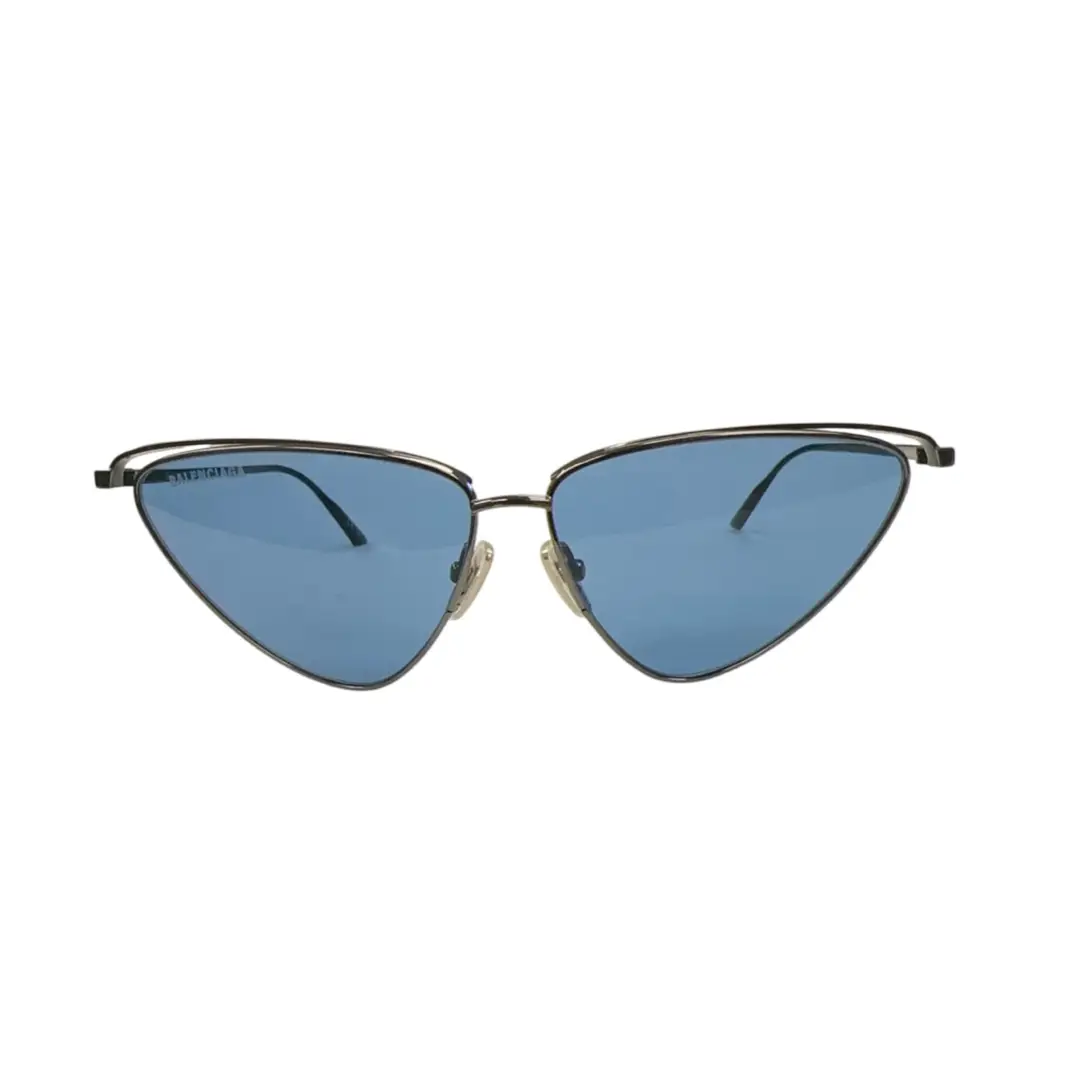 Balenciaga Gunmetal & Green Cat Eye Sunglasses