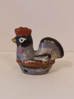 Colorful Cloisonne Chicken Trinket Box