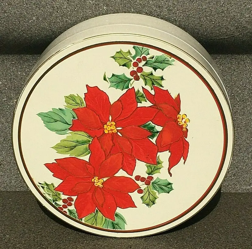 Otagiri Poinsettia Lacquerware Coaster Set Box with 6 Coasters Vintage