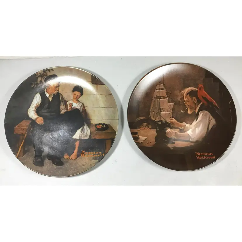 Norman Rockwell Knowles decorative plates, lot of 2, maritime theme