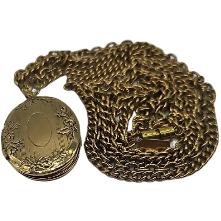1928 Elegant Double Strand Gold Locket Necklace