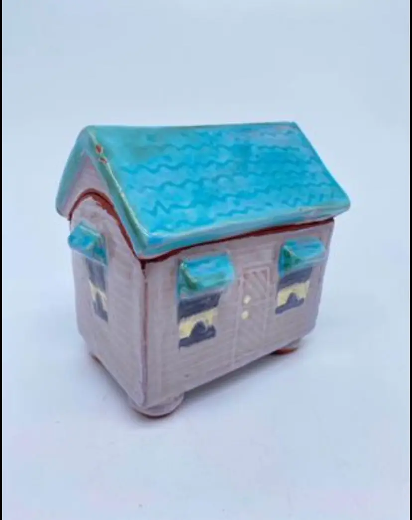 Earthworks Red Pottery House Trinket Box
