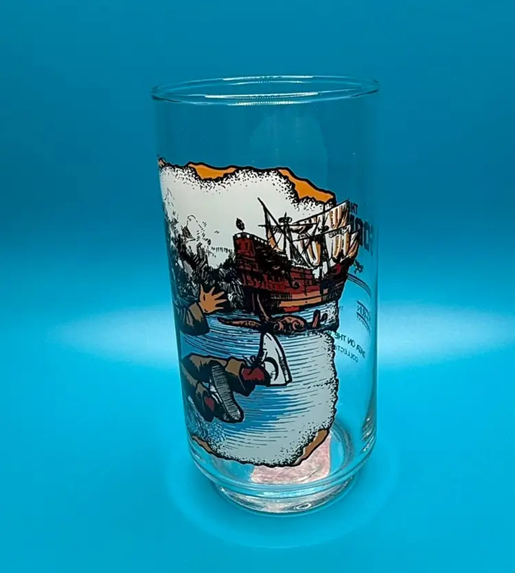 VTG 1985 The Goonies Data On The Water Slide Collectors Glass W/Original sticker