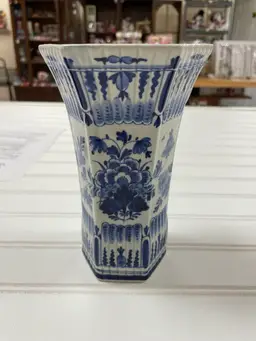 Delft Holland De Porceleyne Fles Handpainted Blue Bud Vase Flowers