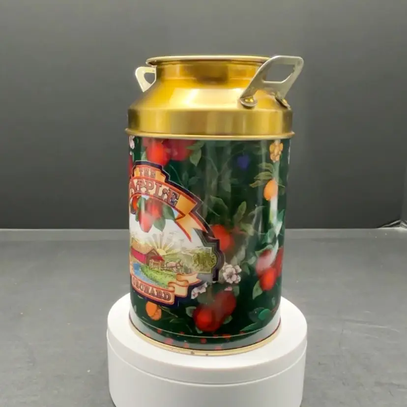 The Apple Orchard Vintage Country Kitchen Canister Tin