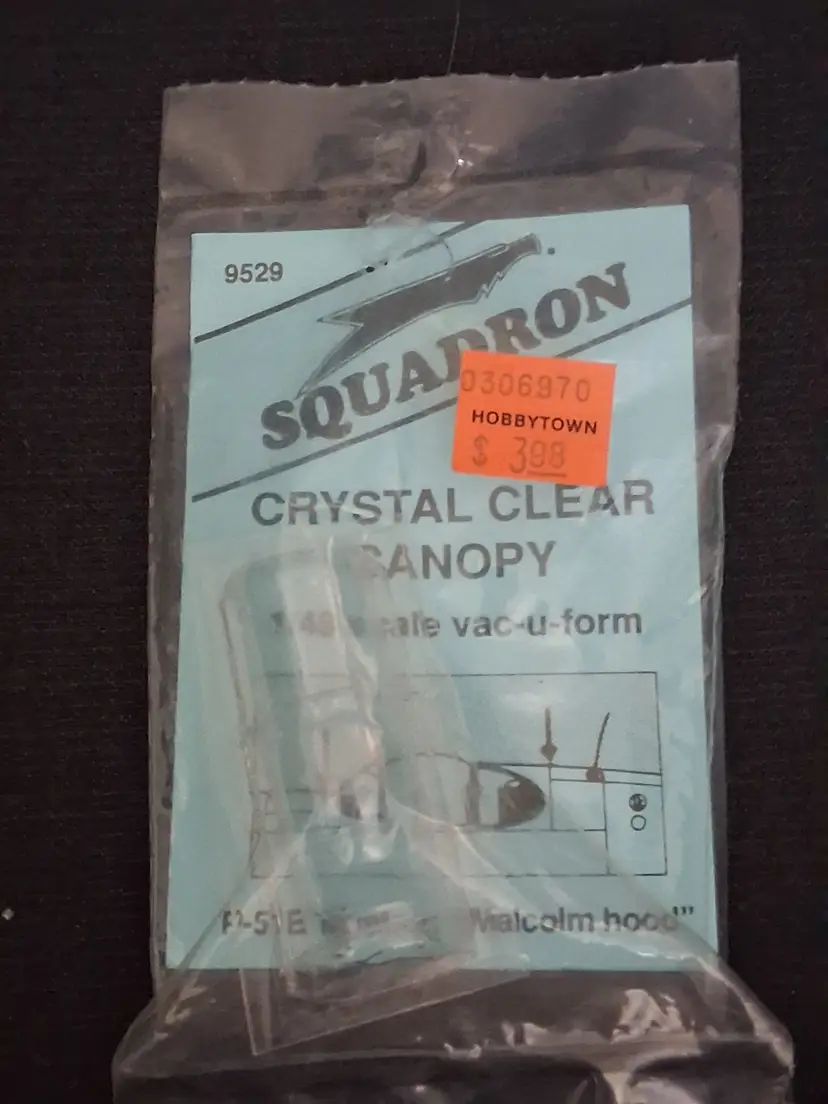 Squadron Crystal Clear Canopy 1/48 Scale Vac-U-Form