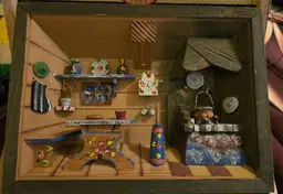 Vintage Shadow Box Folk Art Kitchen Italy