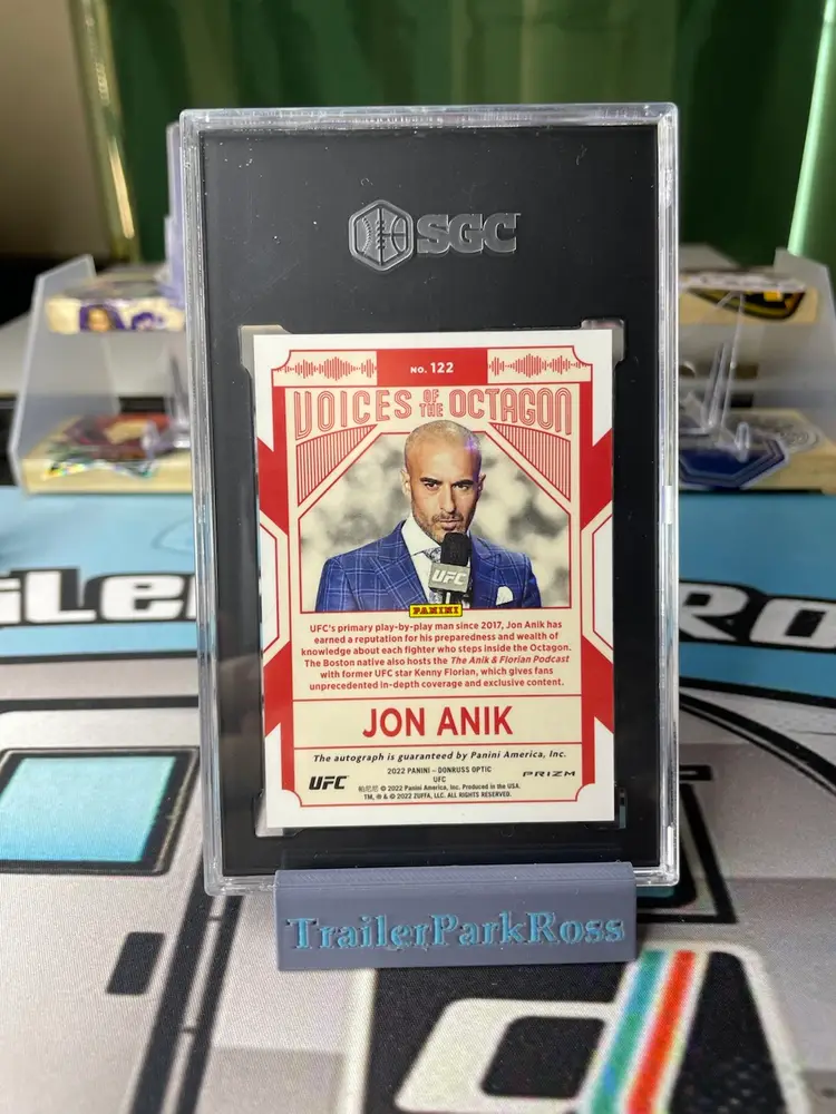 2022 Donruss Optic Voices Of The Octagon Prizm/Silver Jon Anik Autograph SGC 10/9.5
