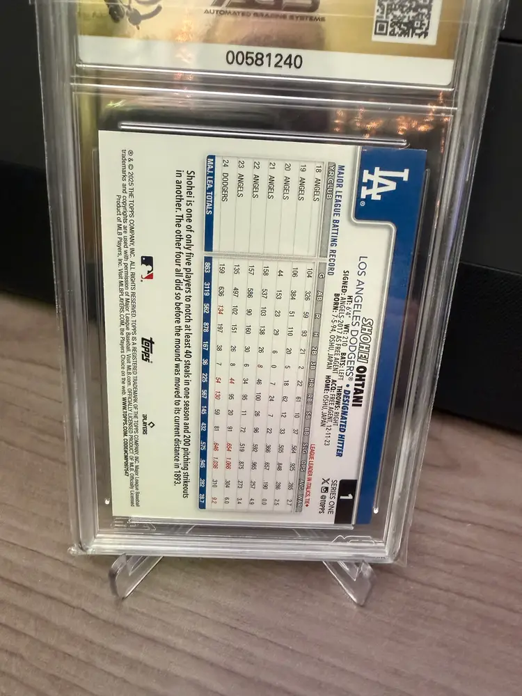 Shohei Ohtani 2025 Topps Series 1 GEM-MT AGS 10