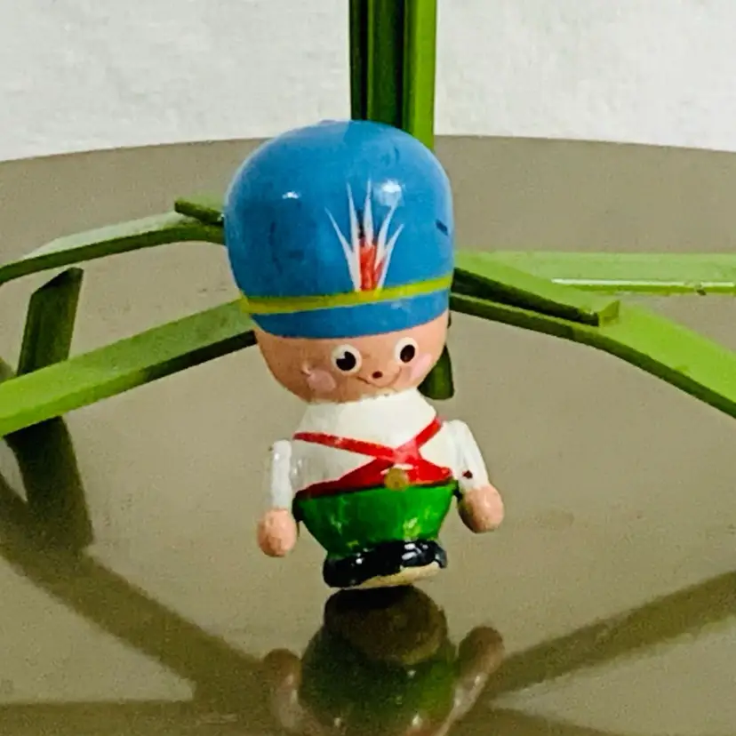 Handmade Wooden Toy Soldier Vintage Christmas Ornament Approximately 1” Diameter And 2” Tall