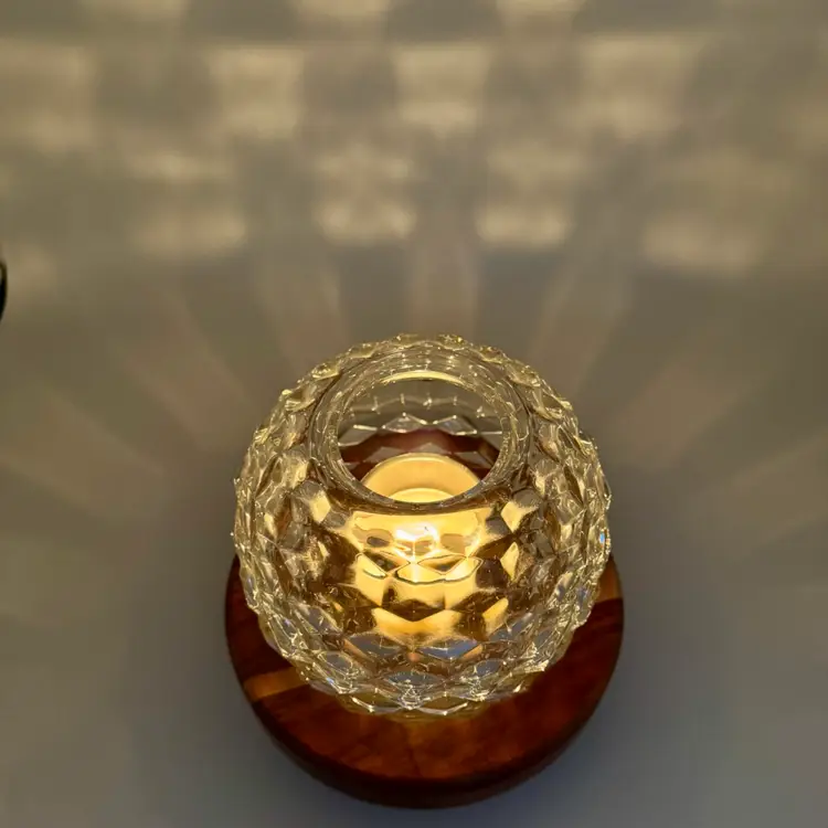 Vintage Cubist Glass Fairy Lamp