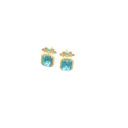 Vintage Coro Faux Seed Pearl Blue Earrings