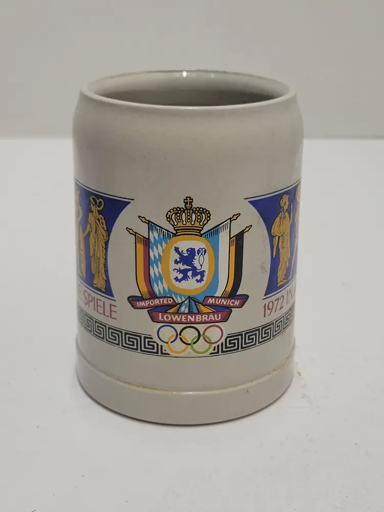 Vintage 1972 Lowenbrau Munich Summer Olympics German Beer Mug Stein 0.5L