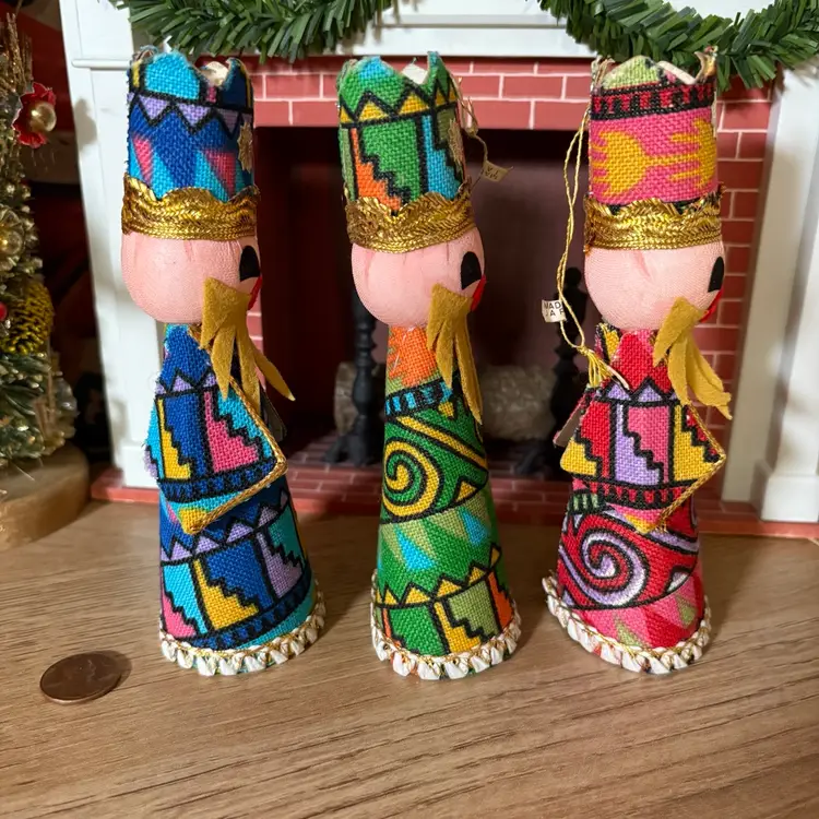 Vintage Christmas Three Wise Men Ornaments Japan