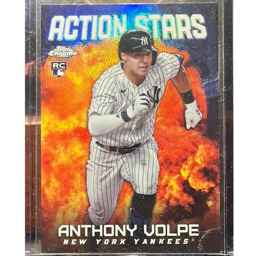 Anthony Volpe New York Yankees 2023 Topps Chrome Update Action Stars Rookie Card RC