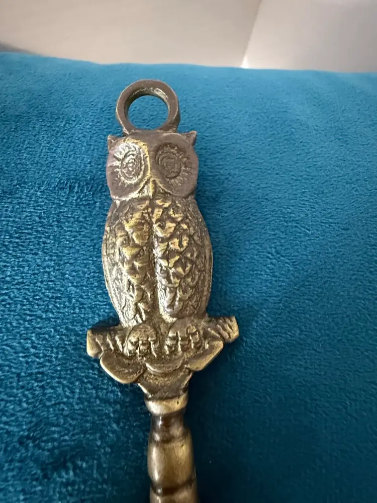 Vintage Brass Owl Letter Opener – Mid-Century Cast Brass Desk Accessory