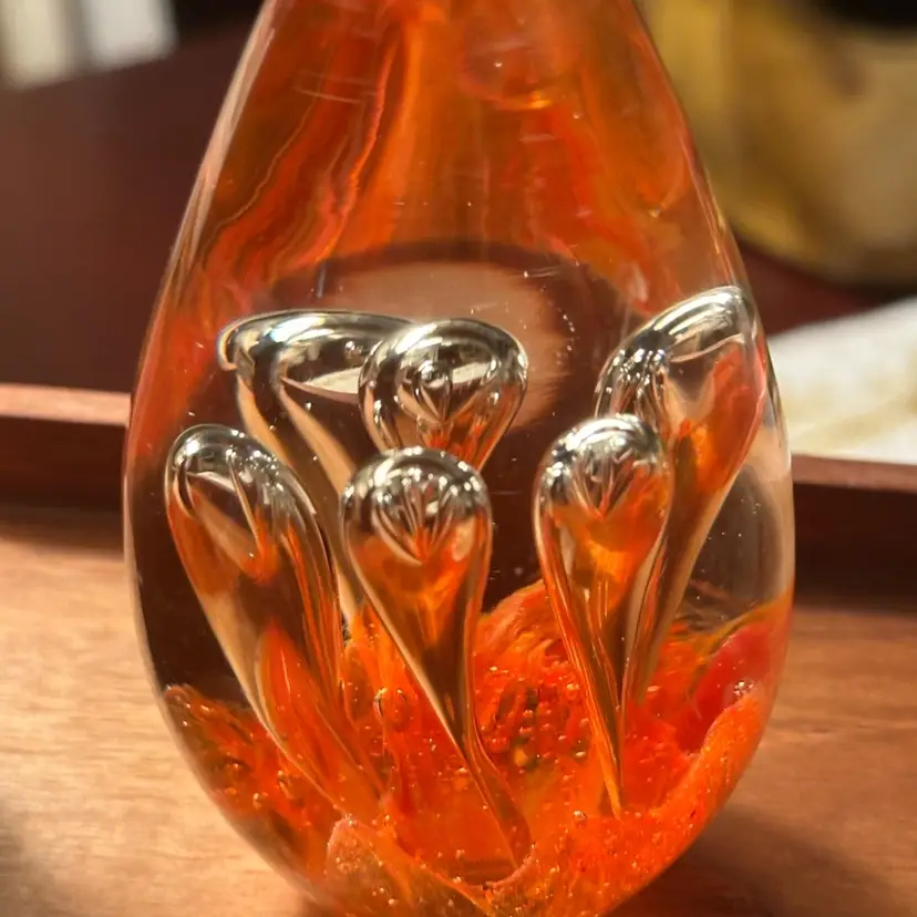 Egg shaped orange paper white