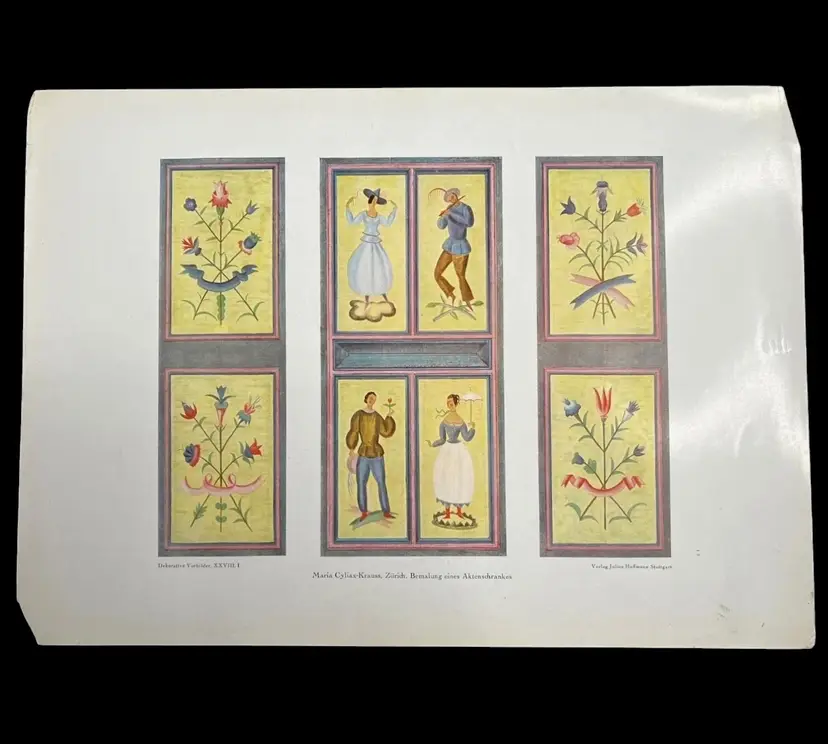 Antique Print German Floral Painting Architecture Dekorative Vorbilder XXVIII